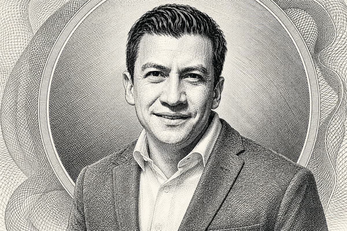 Retrato estilo grabado de Adán García Alpizar, fundador de Locus